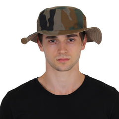 Unisex Cotton Indian Army Military Hat, Camouflage Army Print 2 in One Hat, Classic Jungle Commando Bonnie Hats (Multicolor, Free Size)
