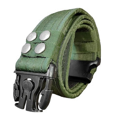 Men's Tactical Green Belt Military/Army Style Webbing Belts with Buckle Style Combat Quick Release Tactical Fashion Canvas Waistband Outdoor.