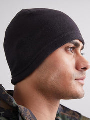 Black Solid Vinson Beanie Cap for Men & Women Skull Slouchy Winter
