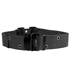 Men's Nylon Army/Paramilitary/NCC Military Belt, IC BELT - Black