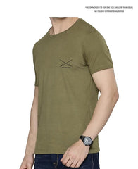 ARMYNEW PATTERN COMBAT FIT Men's Round Neck Cotton Rich Half Sleeve Olive Green Army T Shirts (M-XXL)