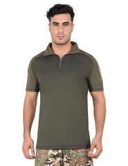 Tactical Men's T-Shirt Half Sleeves Lazor Cut - Olive Green