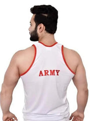 ARMY SANDO VEST WHITE WITH RED MOON PACK OF 2 VEST