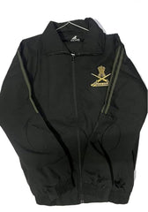 Army New Pattern Men's Indian Army Printed Track Suit Set - Full Sleeve (Black with Green Strips) Zipper Jacket & Track Pant, Sportswear & Casual Wear