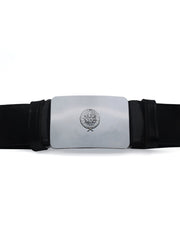 UNISEX Leather Belt for NCC Scout of Army Wing, Set of 1 belt with Silver Buckle (Black, Free Size)