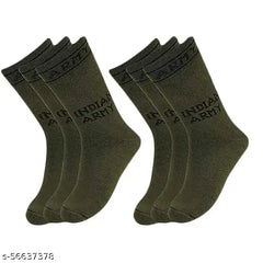 Organic Woolen Indian Army Full Length Calf Socks for Man & Women, Camouflage Indian Commando soldier socks - Pack of 3 Pairs