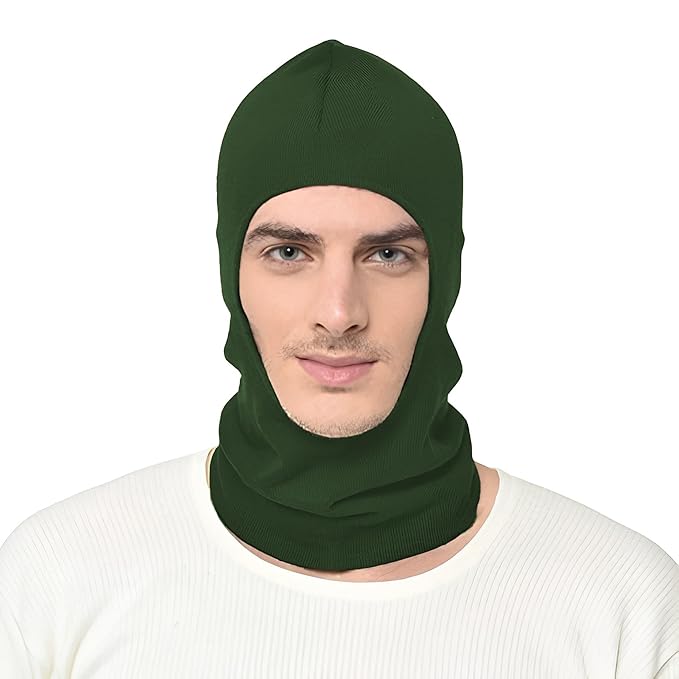 Olive Green Monkey Cap for Winter Season