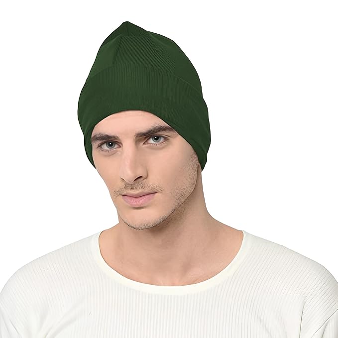 Olive Green Monkey Cap for Winter Season